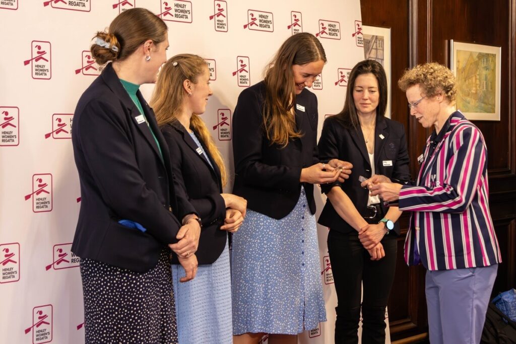Ambassadors being presented with their badges by Naomi Ashcroft