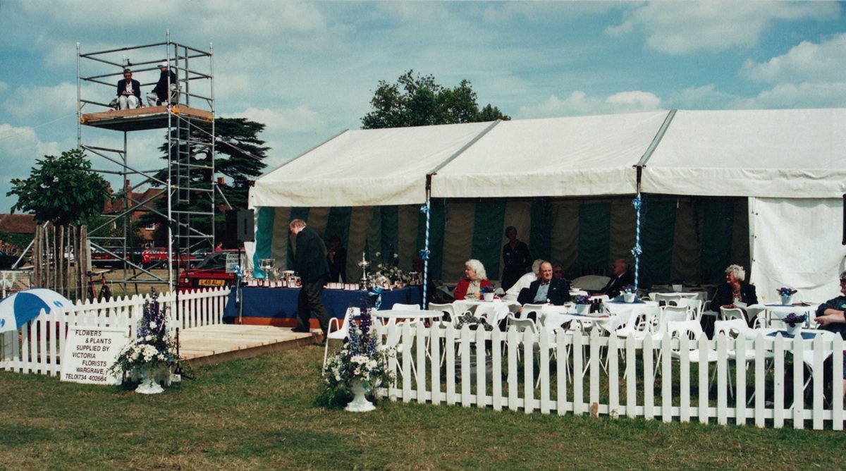 The commentary tower in 1995 by the Chairman's Enclosure