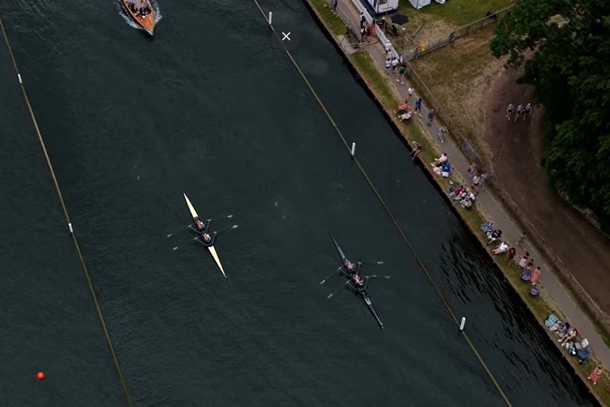 Drone shot of race