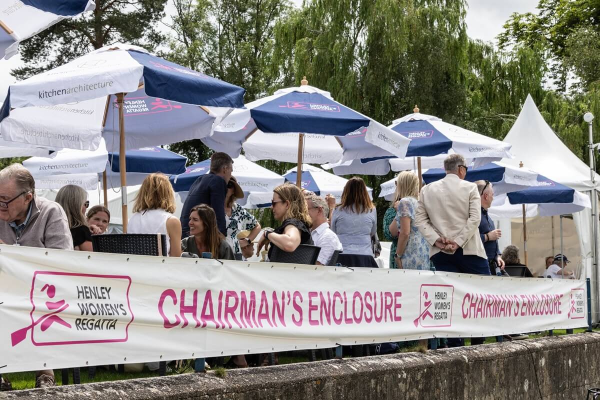 Spectators on the mound ni the Chairman's Enclosure